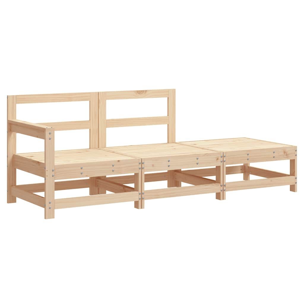 vidaXL Loungeset 3-delig Massief Hout met Kussens - 35% Korting