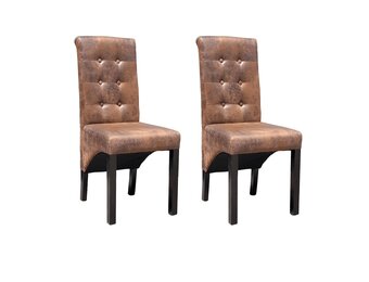 Eetkamerstoelen Kunstleer Bruin 2 Stuks - 35% Korting