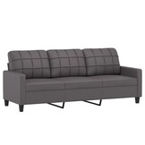 vidaXL Driezitsbank Kunstleer Grijs 180 cm - 35% Korting