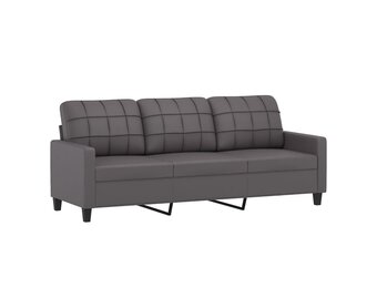 vidaXL Driezitsbank Kunstleer Grijs 180 cm - 35% Korting