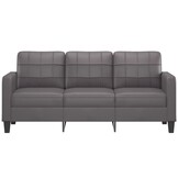 vidaXL Driezitsbank Kunstleer Grijs 180 cm - 35% Korting