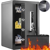 Kluis Zwart 400x330x600mm - Elektronische Safe met Vingerafdruk & Pincode - 55% Korting