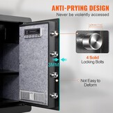 Kluis Zwart 400x330x600mm - Elektronische Safe met Vingerafdruk & Pincode - 55% Korting