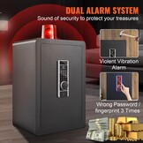 Kluis Zwart 400x330x600mm - Elektronische Safe met Vingerafdruk & Pincode - 55% Korting