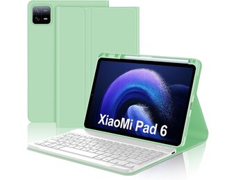 Toetsenbordhoes voor Xiaomi Pad 6/6 Pro 11 inch - AZERTY Bluetooth - Lichtgroen - 76% Korting