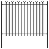 vidaXL Spike Boog Hek DRONTEN 200x200cm Zwart Gepoedercoat Staal - 54% Korting