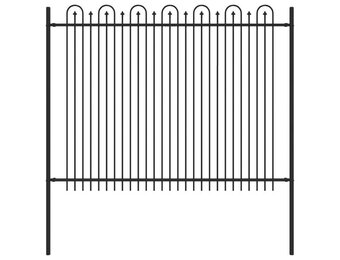 vidaXL Spike Boog Hek DRONTEN 200x200cm Zwart Gepoedercoat Staal - 54% Korting
