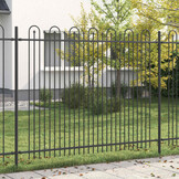 vidaXL Spike Boog Hek DRONTEN 200x200cm Zwart Gepoedercoat Staal - 54% Korting