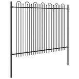 vidaXL Spike Boog Hek DRONTEN 200x200cm Zwart Gepoedercoat Staal - 54% Korting