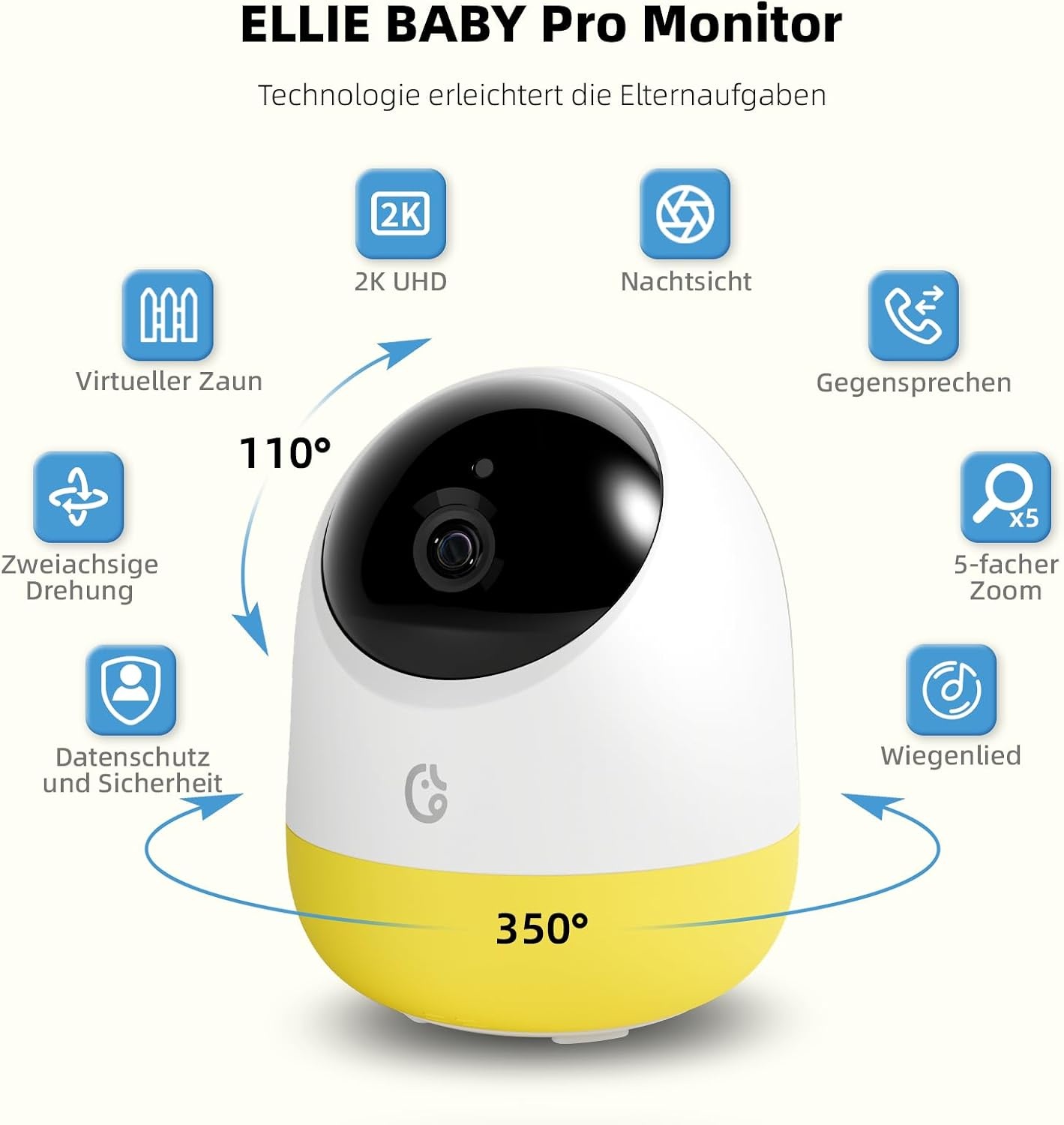 Babyfoon met Camera 2K UHD & 5" Display - 34% Korting