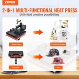 8-in-1 Warmtepersmachine met 35% Korting | T-shirts, Petten & meer | 38x38 cm
