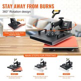 8-in-1 Warmtepersmachine met 35% Korting | T-shirts, Petten & meer | 38x38 cm