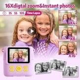 Kindercamera met Printer - Direct Print & Kleurenfoto's - 1080p HD, 32GB Kaart - 34% Korting