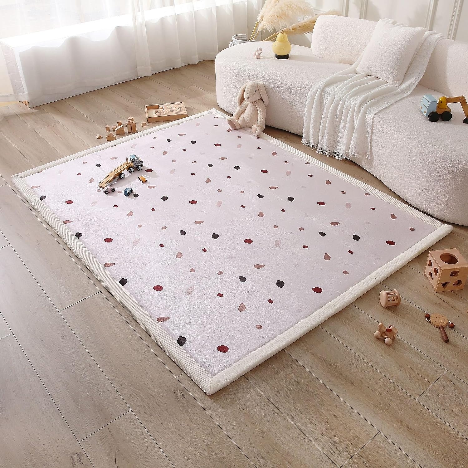 Babyspeelmat 150x200 cm Confetti Koraalfluweel Traagschuim | 34% Korting