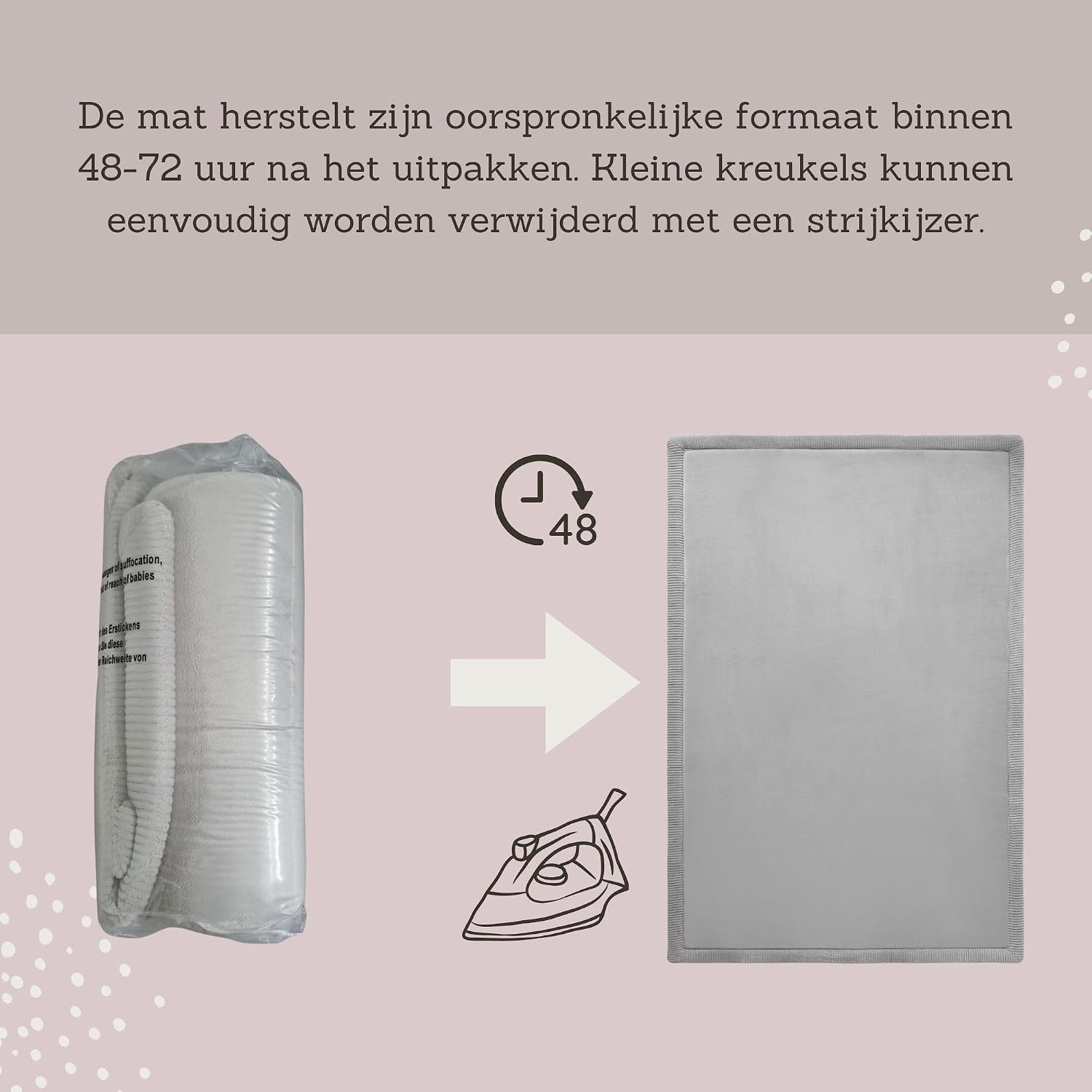 Babyspeelmat 150x200 cm Confetti Koraalfluweel Traagschuim | 34% Korting