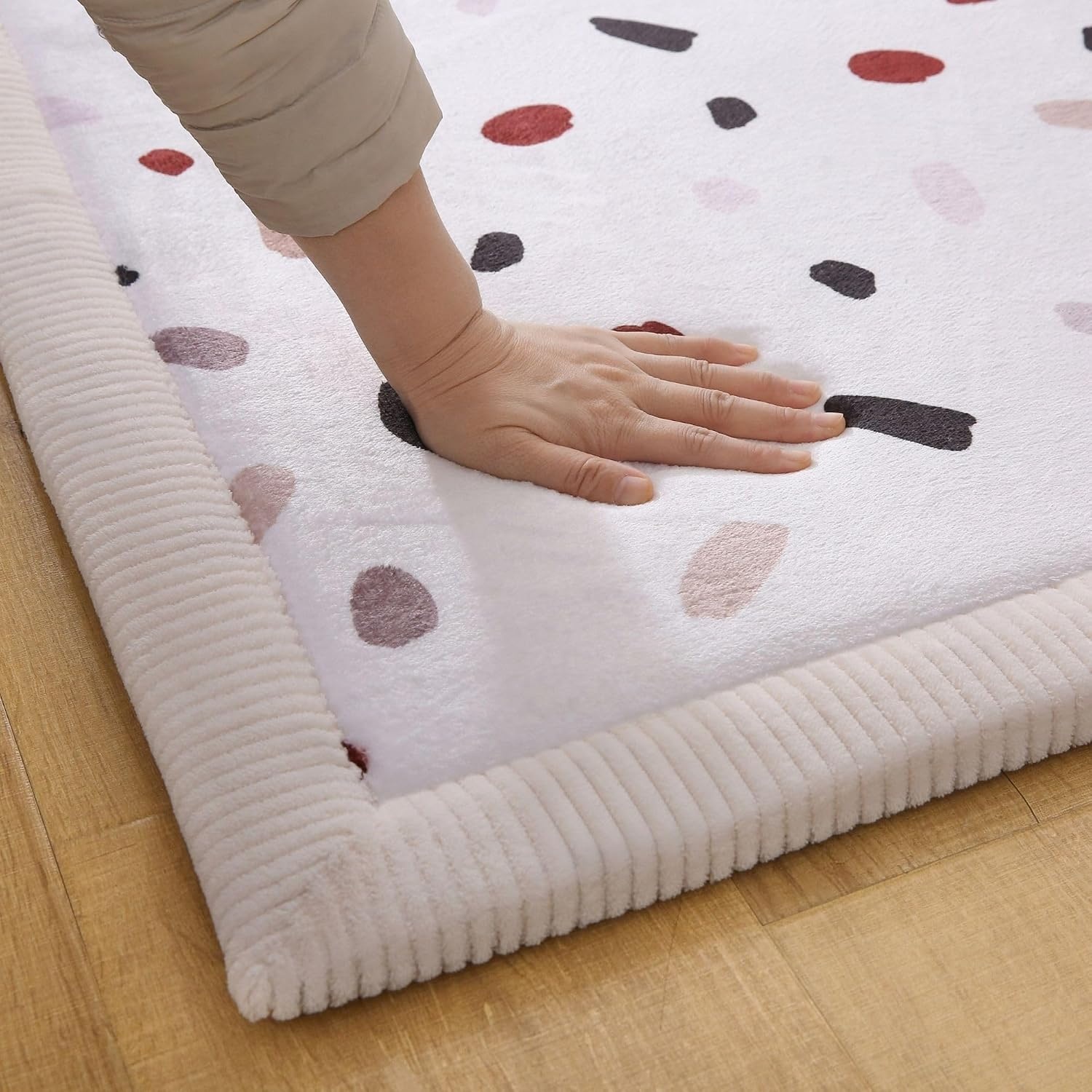 Babyspeelmat 150x200 cm Confetti Koraalfluweel Traagschuim | 34% Korting
