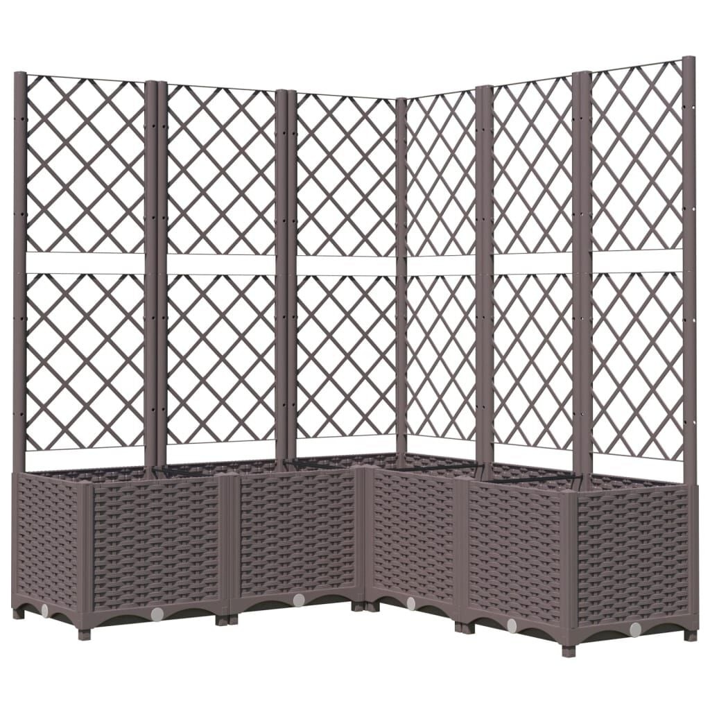 Plantenbak met latwerk 120x120x136 cm Polypropeen Bruin - 54% Korting!