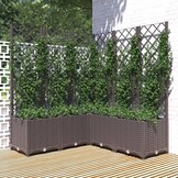 Plantenbak met latwerk 120x120x136 cm Polypropeen Bruin - 54% Korting!