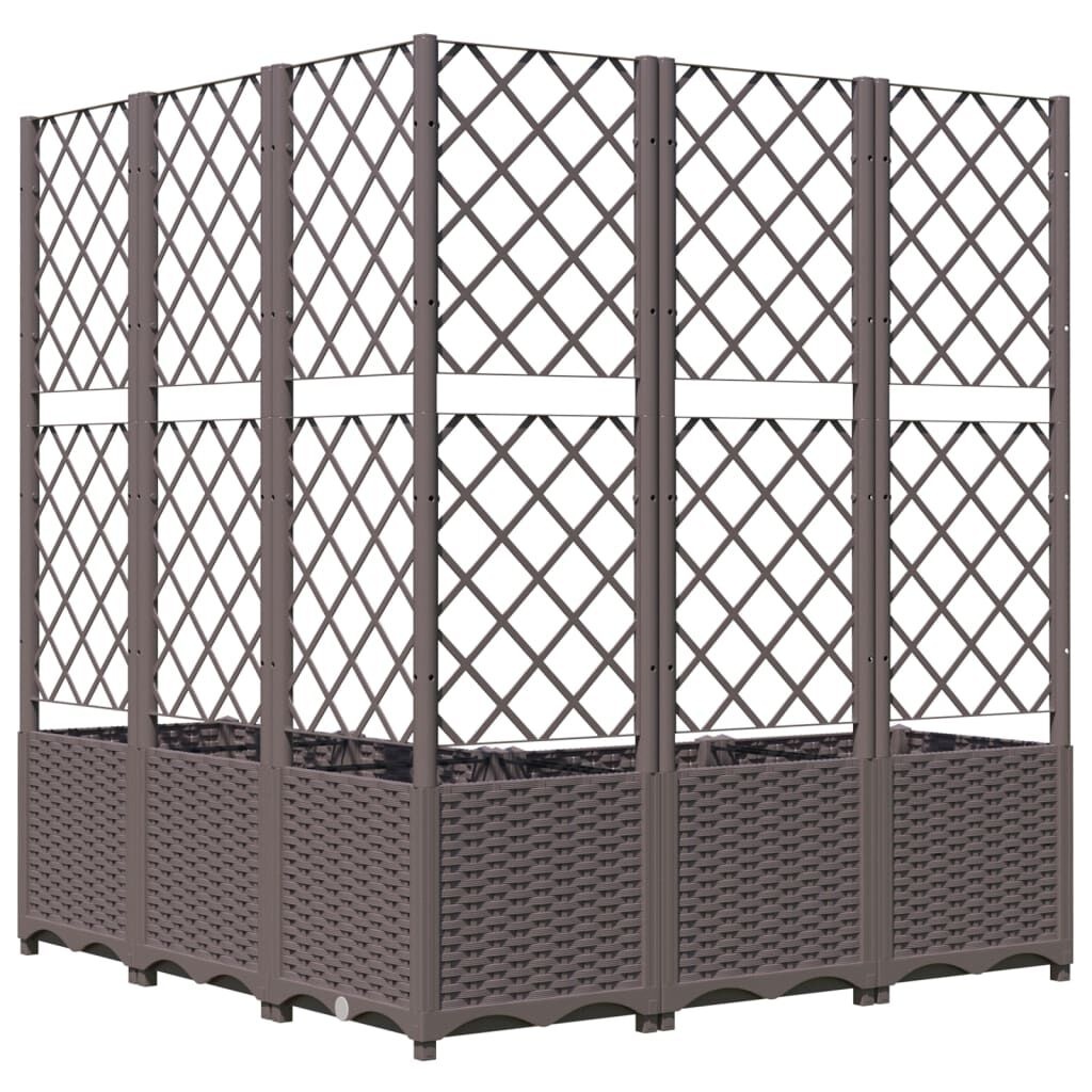 Plantenbak met latwerk 120x120x136 cm Polypropeen Bruin - 54% Korting!