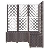 Plantenbak met latwerk 120x120x136 cm Polypropeen Bruin - 54% Korting!