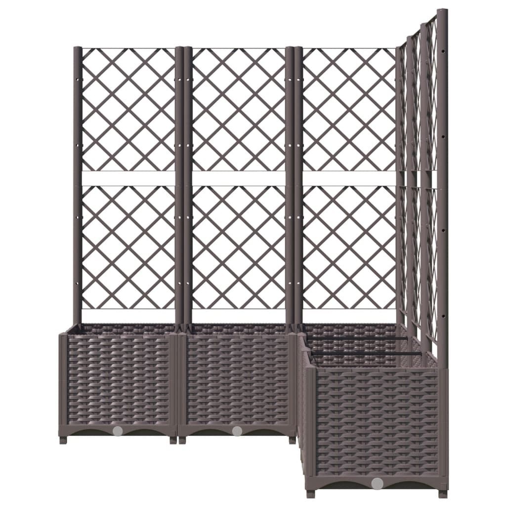Plantenbak met latwerk 120x120x136 cm Polypropeen Bruin - 54% Korting!
