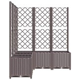 Plantenbak met latwerk 120x120x136 cm Polypropeen Bruin - 54% Korting!