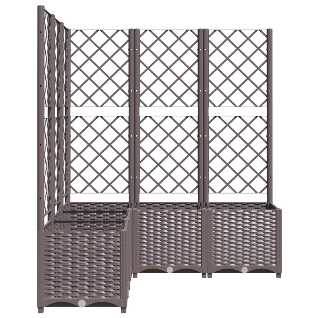 Plantenbak met latwerk 120x120x136 cm Polypropeen Bruin - 54% Korting!