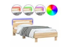 VidaXL Bedframe met Hoofdbord en LED (Sonoma Eiken) - 41% Korting