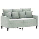 VidaXL Tweezitsbank 120 cm Fluweel Lichtgrijs - 35% Korting