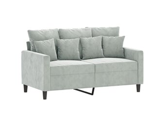 VidaXL Tweezitsbank 120 cm Fluweel Lichtgrijs - 35% Korting