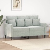 VidaXL Tweezitsbank 120 cm Fluweel Lichtgrijs - 35% Korting