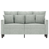 VidaXL Tweezitsbank 120 cm Fluweel Lichtgrijs - 35% Korting