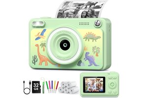Directe Kindercamera met Printer - Tintenvrij, 1080p, 32GB - 49% Korting!