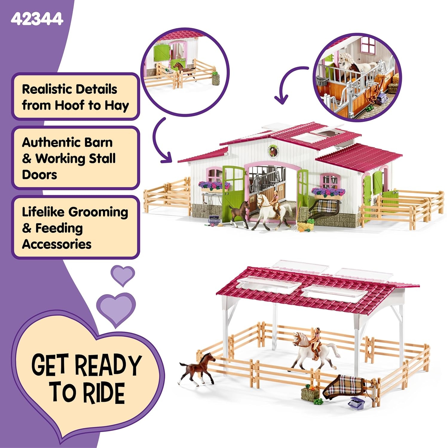 Schleich Manege Speelset met 97 Delen - Paarden & Amazone - 30% Korting!