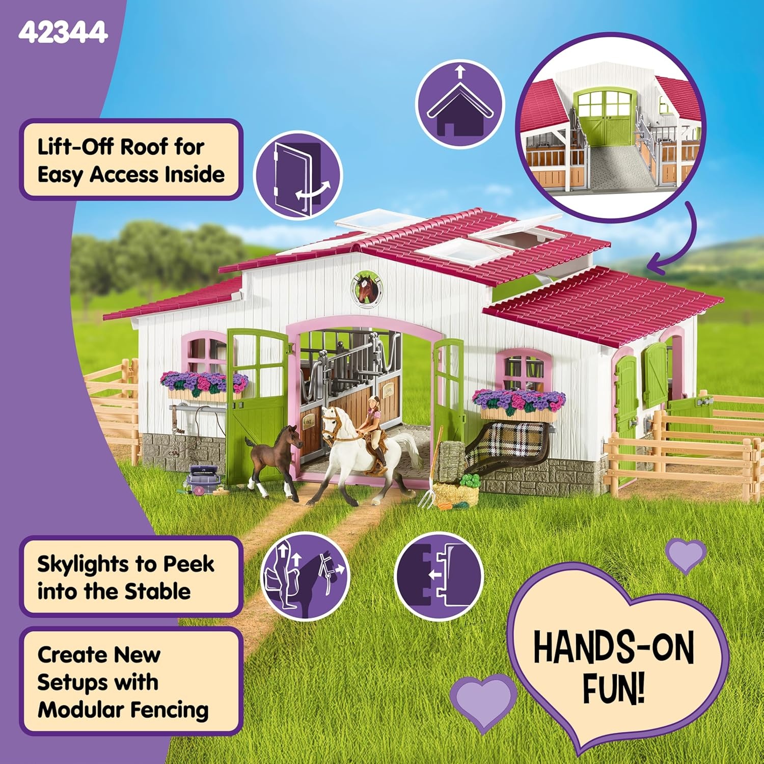 Schleich Manege Speelset met 97 Delen - Paarden & Amazone - 30% Korting!