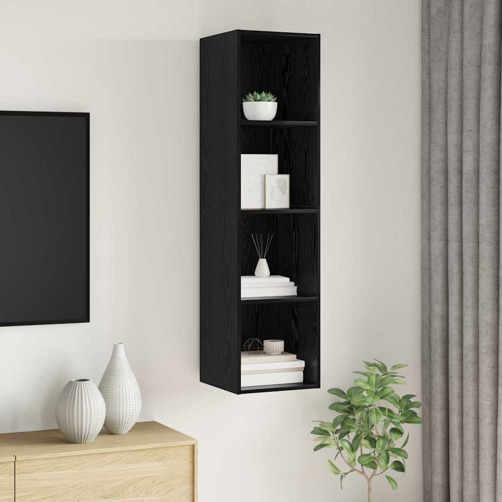 TV-meubel Zwart Eiken 37x37x142,5 cm - 34% Korting!