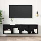 TV-meubel Zwart Eiken 37x37x142,5 cm - 34% Korting!
