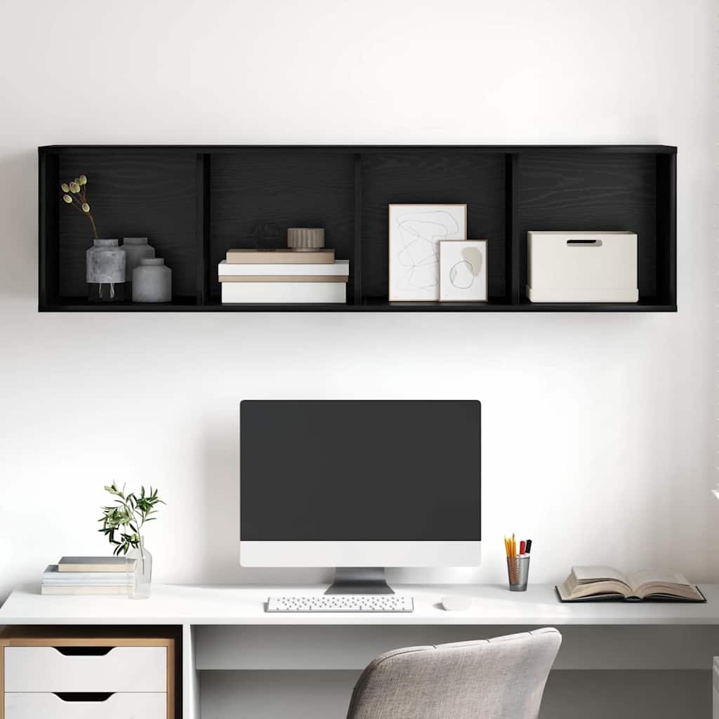 TV-meubel Zwart Eiken 37x37x142,5 cm - 34% Korting!