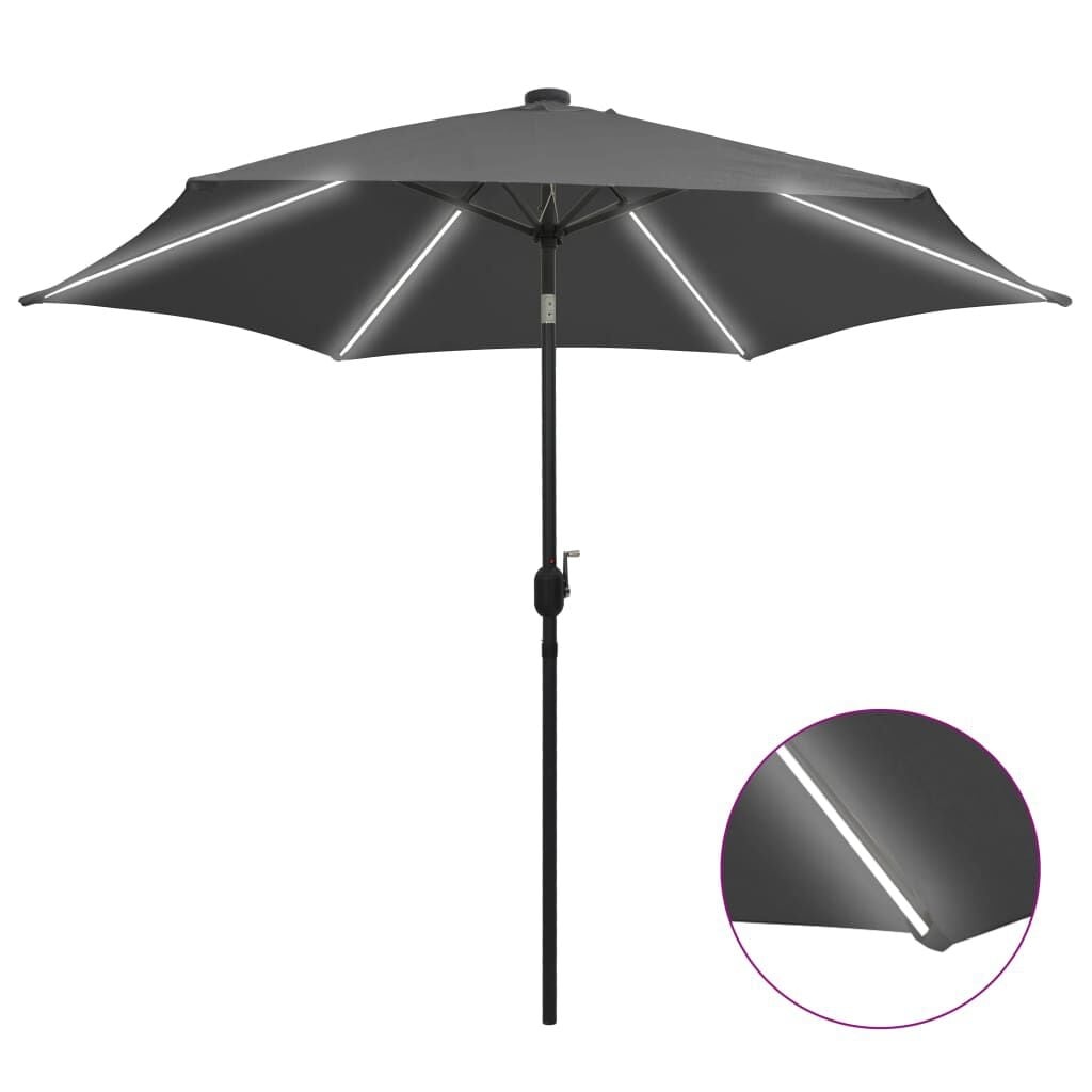 Antraciete Parasol met LED-verlichting 300cm - 35% Korting