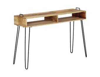 Wandtafel Massief Mangohout Staal 115x35x76 cm - 34% Korting