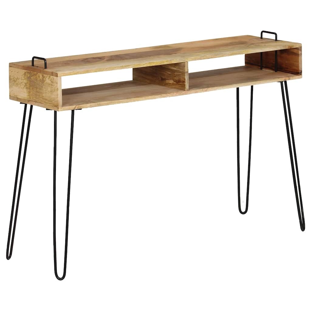 Wandtafel Massief Mangohout Staal 115x35x76 cm - 34% Korting