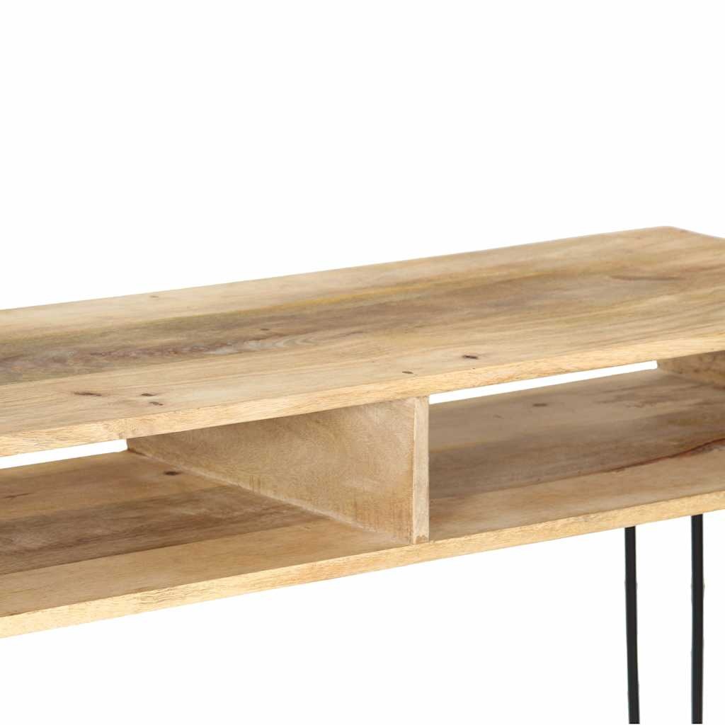 Wandtafel Massief Mangohout Staal 115x35x76 cm - 34% Korting