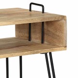 Wandtafel Massief Mangohout Staal 115x35x76 cm - 34% Korting