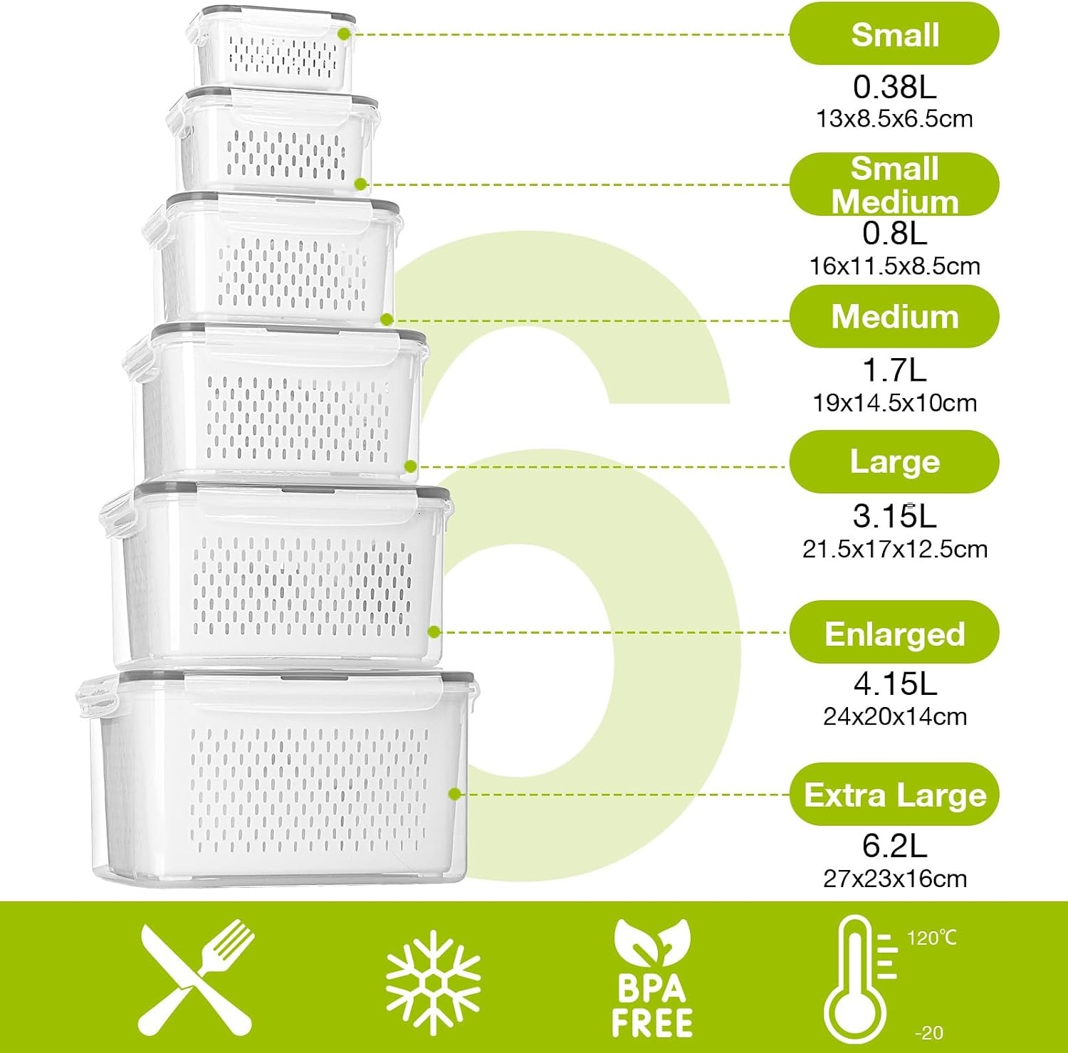 Vershoudbakjes Set 6-Delig (52% Korting) - Luchtdicht & Vaatwasserbestendig