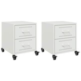 vidaXL Nachtkastjes Staal Wit 2 stuks - 34% Korting