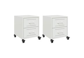 VidaXL Nachtkastjes Staal Wit (2 stuks) - 40% Korting