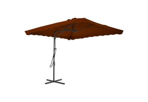 Parasol 250x250x230 cm Terracotta met Stalen Paal - 47% Korting