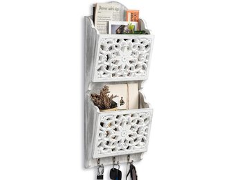 Rustieke Sleutelhouder & Postsorteerder met 3 Haken - 51% Korting!