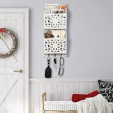 Rustieke Sleutelhouder & Postsorteerder met 3 Haken - 51% Korting!