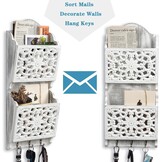 Rustieke Sleutelhouder & Postsorteerder met 3 Haken - 51% Korting!